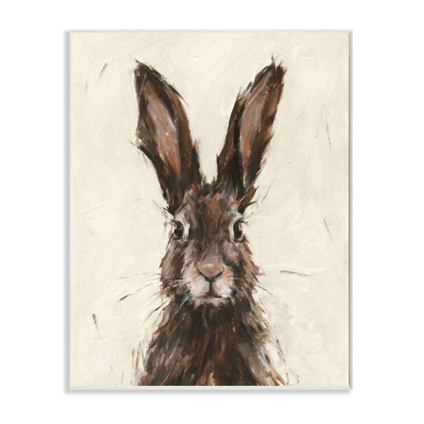 Indigo Safari Brown European Rabbit Hare Portrait Painting by Ethan